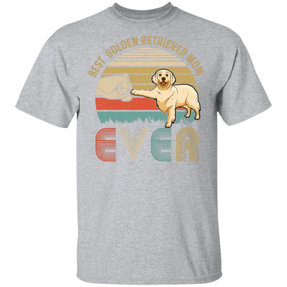 Vintage Best Golden Retriever Mom Ever Bump Fit Funny Mom Gifts-T-Shirt & Hoodie-Classic T-Shirt-Sport Grey