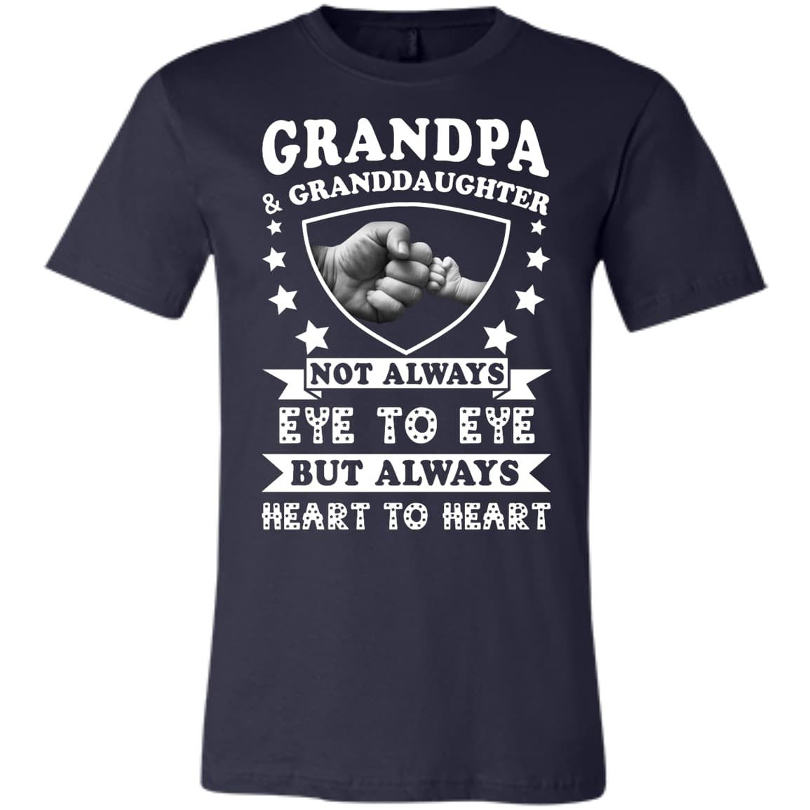 Grandpa And Granddaughter Not Always Eye To Eye-T-Shirt & Hoodie-Youth Bella+Canvas Jersey Short Sleeve T-Shirt-Navy