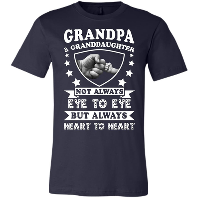 Grandpa And Granddaughter Not Always Eye To Eye-T-Shirt & Hoodie-Youth Bella+Canvas Jersey Short Sleeve T-Shirt-Navy