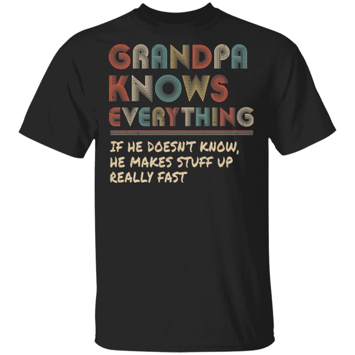 Grandpa Know Everything Vintage Grandpa Father's Day Gift-T-Shirt & Hoodie-Classic T-Shirt-Black