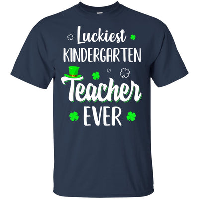 Luckiest Kindergarten Teacher Ever Irish St Patricks Day-T-Shirt & Hoodie-Classic T-Shirt-Navy