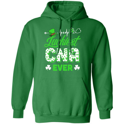 Luckiest CNA Nurse Ever Shamrock Top Hat St Patrick's Day-T-Shirt & Hoodie-Pullover Hoodie-Irish Green
