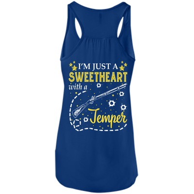 I'm Just A Sweetheart With A Temper-T-Shirt & Tank Top-Women's Flowy Racerback Tank-True Royal