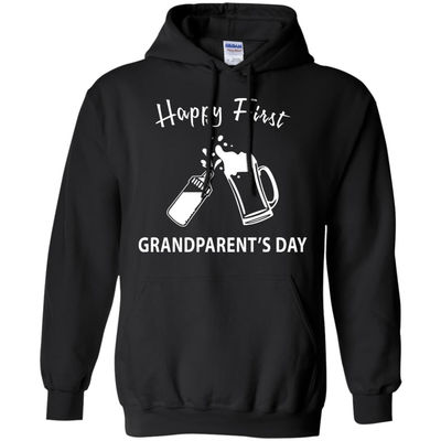HAPPY FIRST GRANDPARENT'S DAY-T-Shirt & Hoodie-Pullover Hoodie-Black