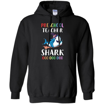 Preschool Teacher Shark Doo Doo Doo Halloween-T-Shirt & Hoodie-Pullover Hoodie-Black