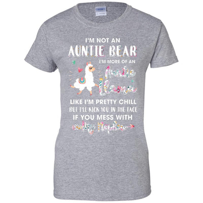 Aunt Nephew Im Not Auntie Bear Im More Of Auntie Llama-T-Shirt & Hoodie-Women's T-Shirt-Sport Grey