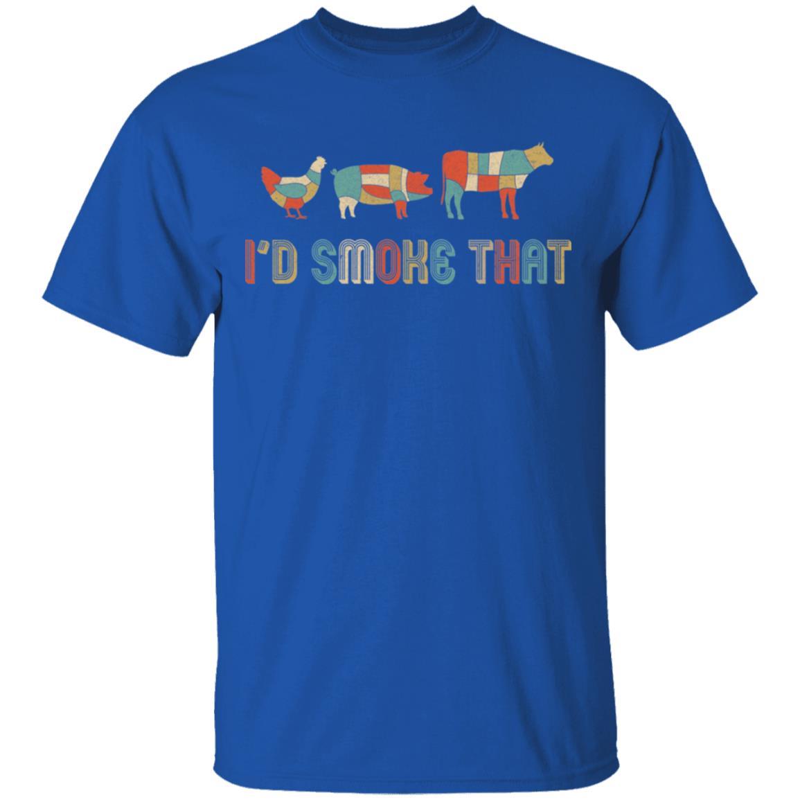 I'd Smoke That Fun BBQ Barbecue Smoker Chef Gift Vintage-T-Shirt & Hoodie-Classic T-Shirt-Royal