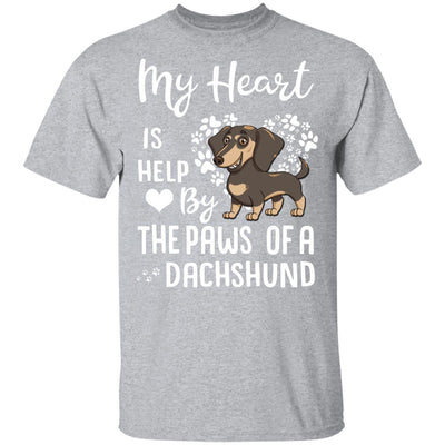 My Heart Is Held By The Paws Of A Dachshund Lover-T-Shirt & Hoodie-Classic T-Shirt-Sport Grey
