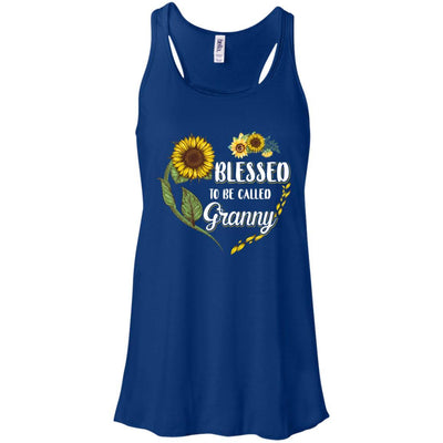 Blessed To Be Called Granny Sunflower Mothers Day Gift-T-Shirt & Tank Top-Women's Flowy Racerback Tank-True Royal