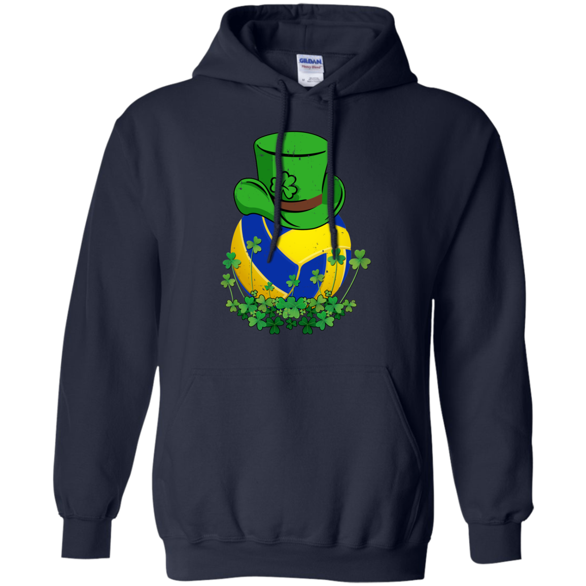 Shamrock Volleyball Leprechaun St Patricks Day-T-Shirt & Hoodie-Pullover Hoodie-Navy