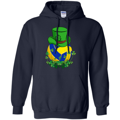 Shamrock Volleyball Leprechaun St Patricks Day-T-Shirt & Hoodie-Pullover Hoodie-Navy