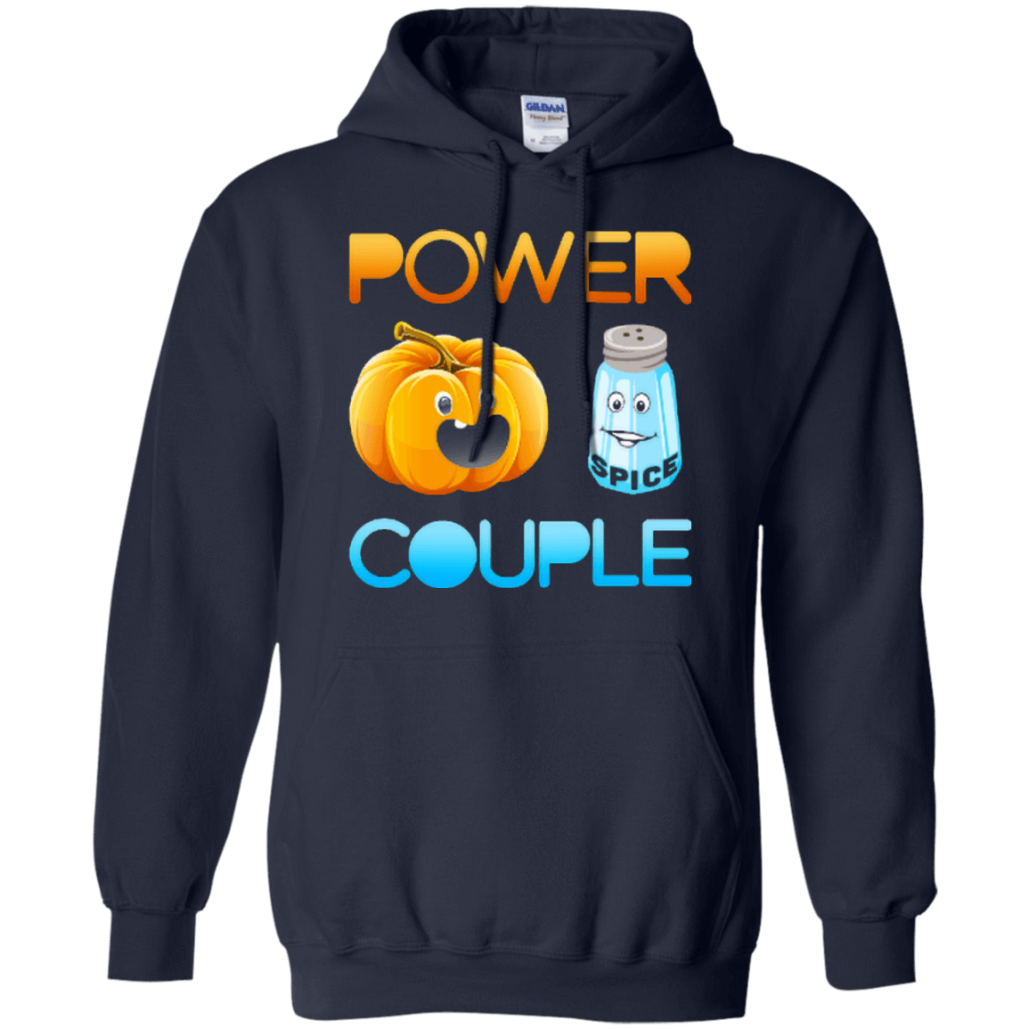Pumpkin Spice Power Couple Halloween-T-Shirt & Hoodie-Pullover Hoodie-Navy