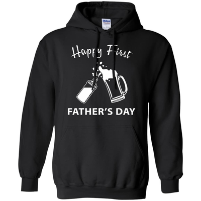Happy First Father's Day-T-Shirt & Hoodie-Pullover Hoodie-Black