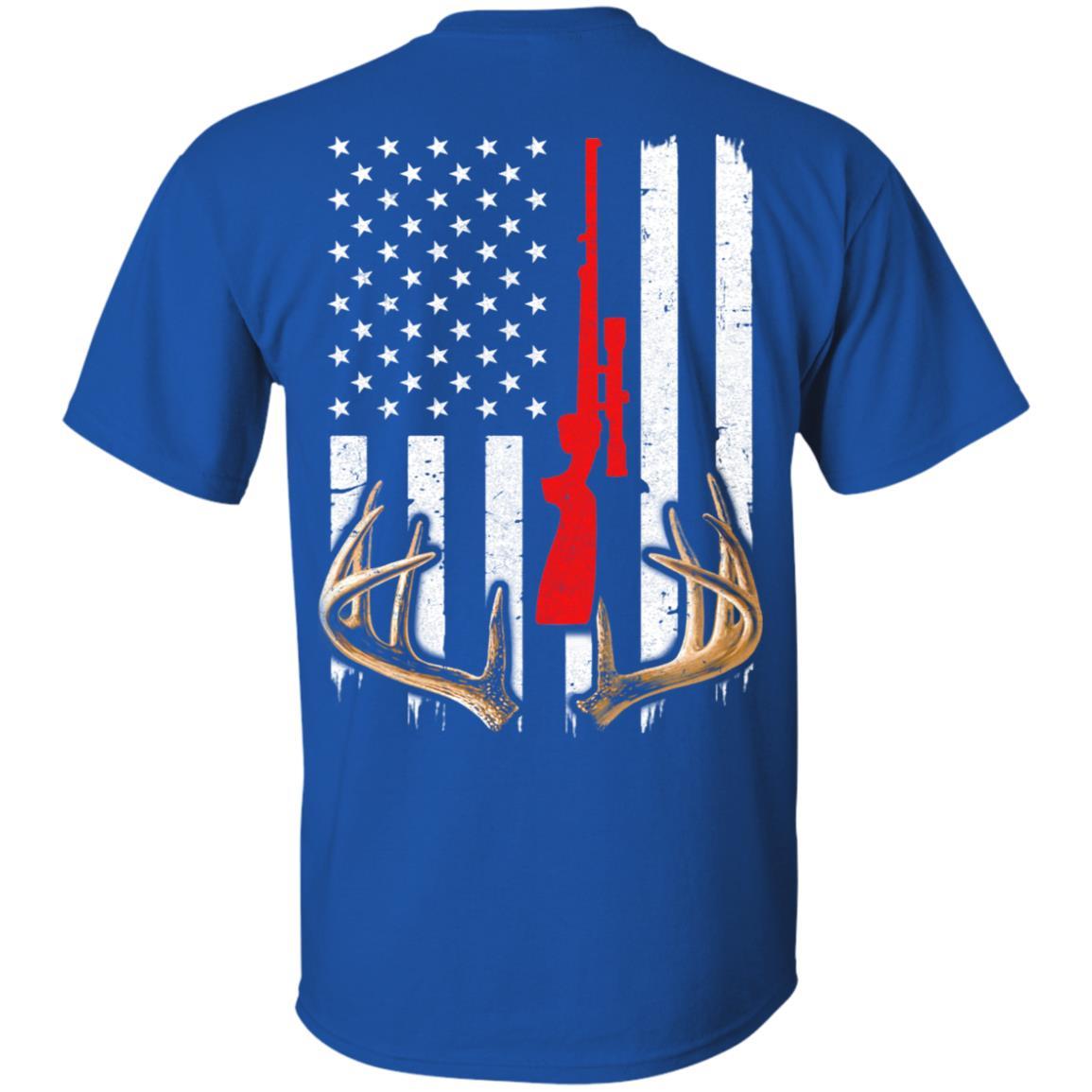 Bow Deer Hunting US Flag Deer Hunter-T-Shirt & Hoodie-Classic T-Shirt-Royal
