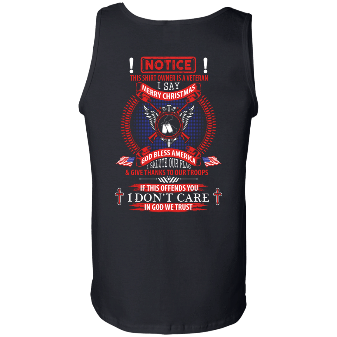 Notice This Shirt Owner Is A Veteran-T-Shirt & Hoodie-Unisex Tank-Black