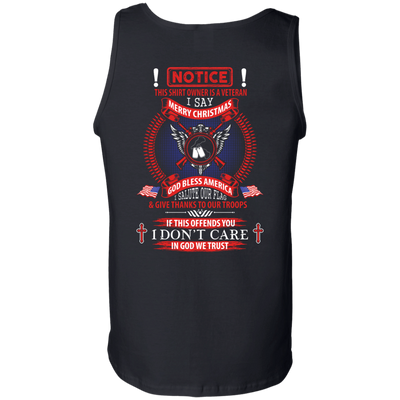 Notice This Shirt Owner Is A Veteran-T-Shirt & Hoodie-Unisex Tank-Black