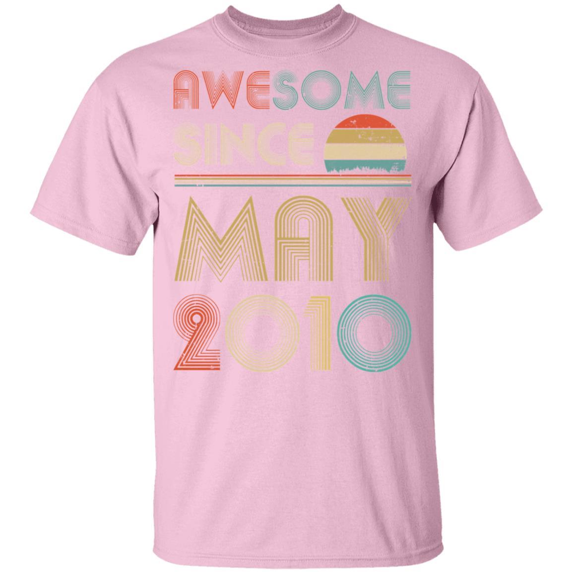 Awesome Since May 2010 Vintage 11th Birthday Gifts Youth-Youth Shirt-Youth T-Shirt-Light Pink