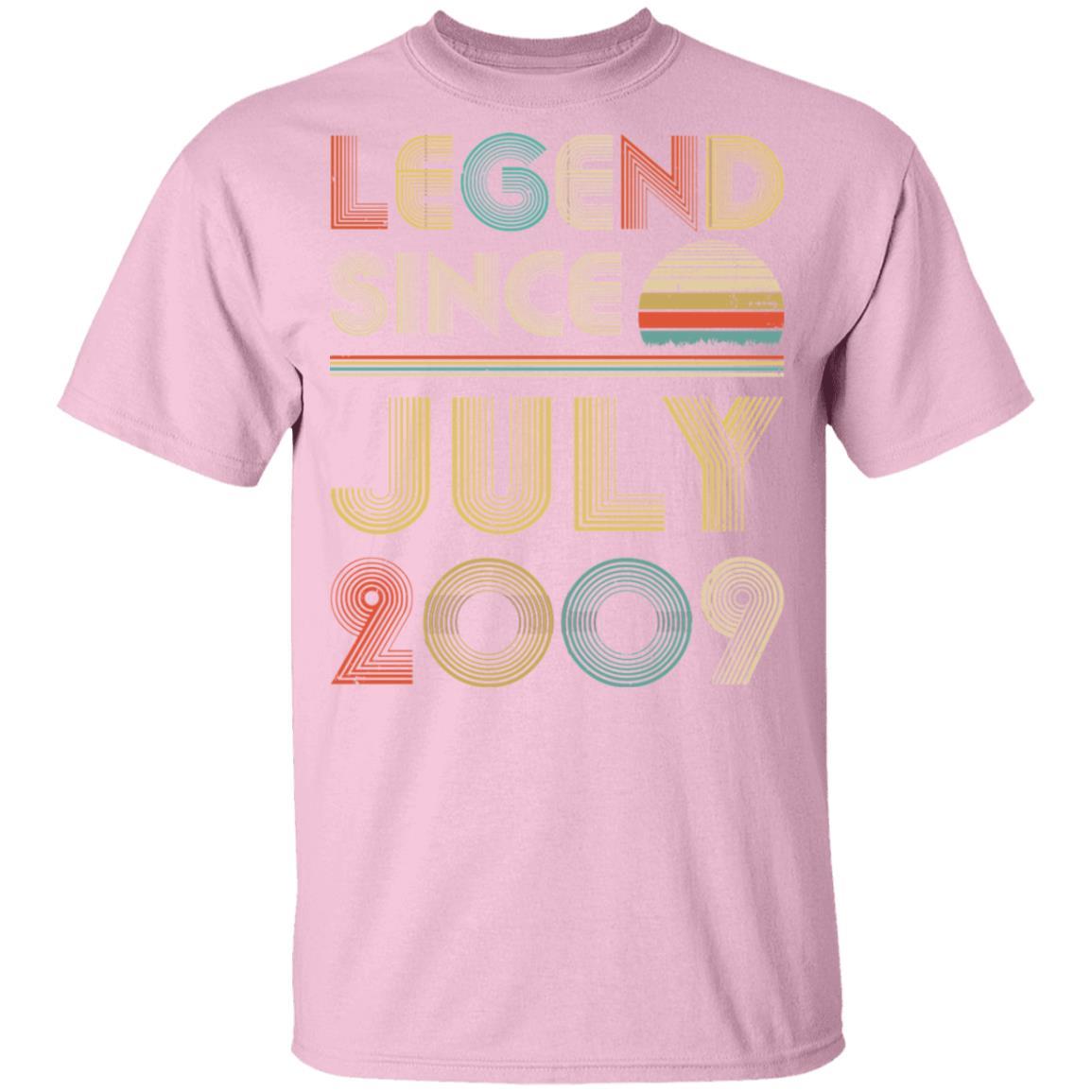 Legend Since July 2009 Vintage 12th Birthday Gifts Youth-Youth Shirt-Youth T-Shirt-Light Pink