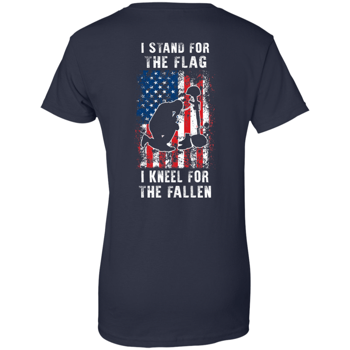 I Stand For The Flag I Kneel For The Fallen-T-Shirt & Hoodie-Women's T-Shirt-Navy