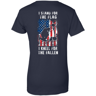 I Stand For The Flag I Kneel For The Fallen-T-Shirt & Hoodie-Women's T-Shirt-Navy