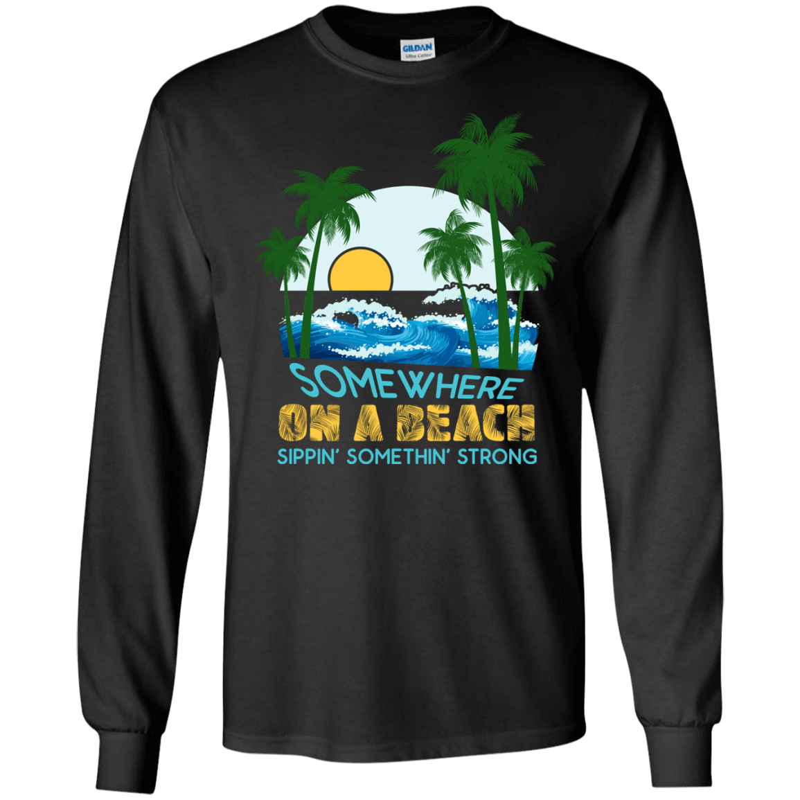 Somewhere On A Beach-T-Shirt & Hoodie-Long Sleeve T-Shirt-Black