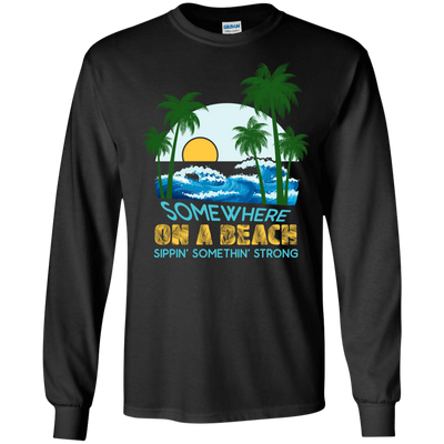 Somewhere On A Beach-T-Shirt & Hoodie-Long Sleeve T-Shirt-Black