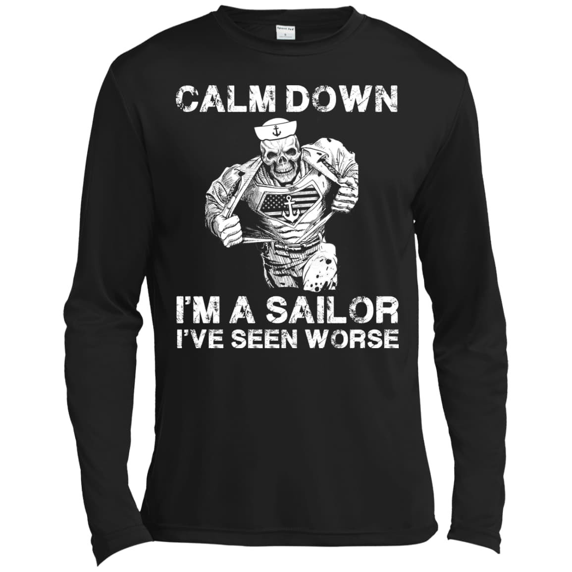 CALM DOWN - IM A SAILOR-T-Shirt & Hoodie-Long Sleeve T-Shirt-Black