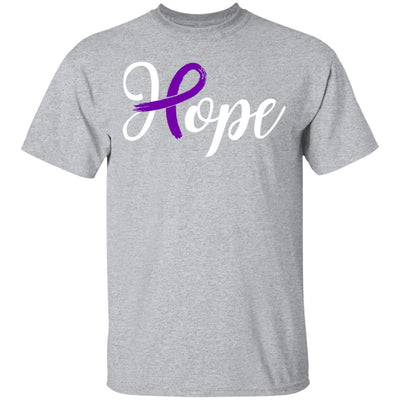 Alzheimer's Lupus Awareness Purple Ribbon Hope-T-Shirt & Hoodie-Classic T-Shirt-Sport Grey