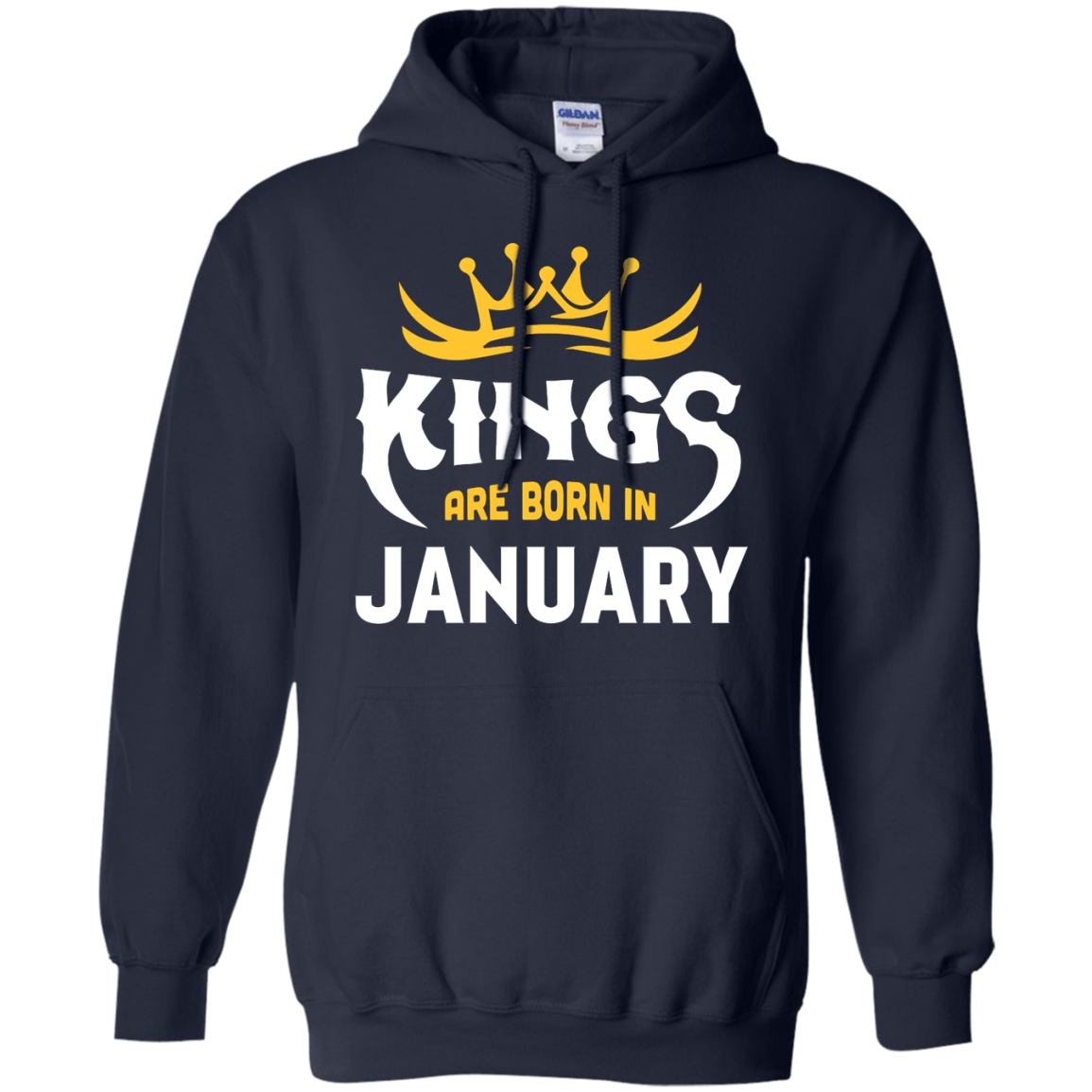 Kings Are Born In January-T-Shirt & Hoodie-Pullover Hoodie-Navy