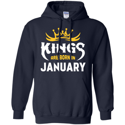 Kings Are Born In January-T-Shirt & Hoodie-Pullover Hoodie-Navy