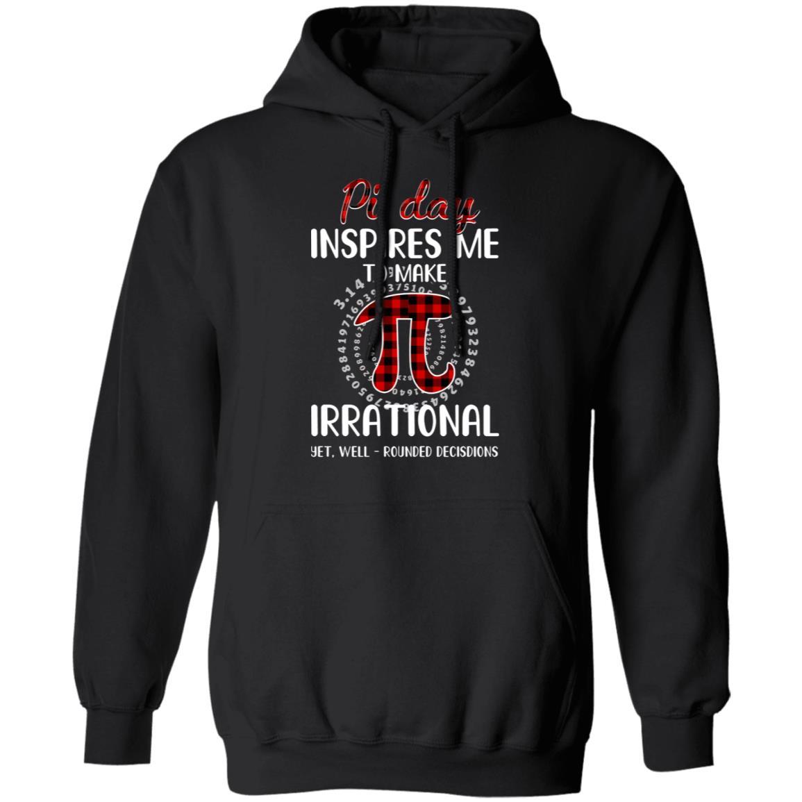 Pi Day Inspires Me To Make Irrational Red Plaid-T-Shirt & Hoodie-Pullover Hoodie-Black