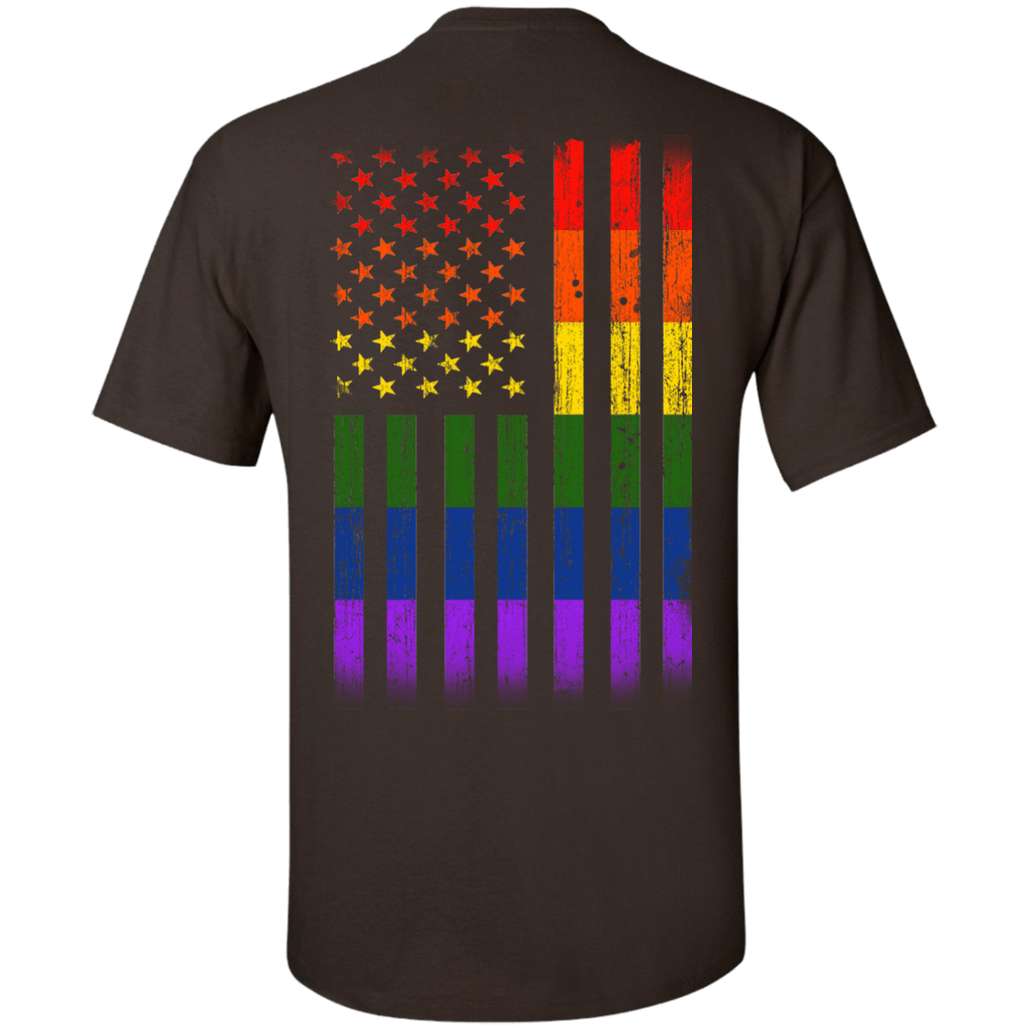 Rainbow Lesbian Gay Pride LGBT America Flag-T-Shirt & Hoodie-Classic T-Shirt-Dark Chocolate