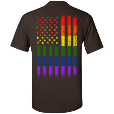 Rainbow Lesbian Gay Pride LGBT America Flag-T-Shirt & Hoodie-Classic T-Shirt-Dark Chocolate