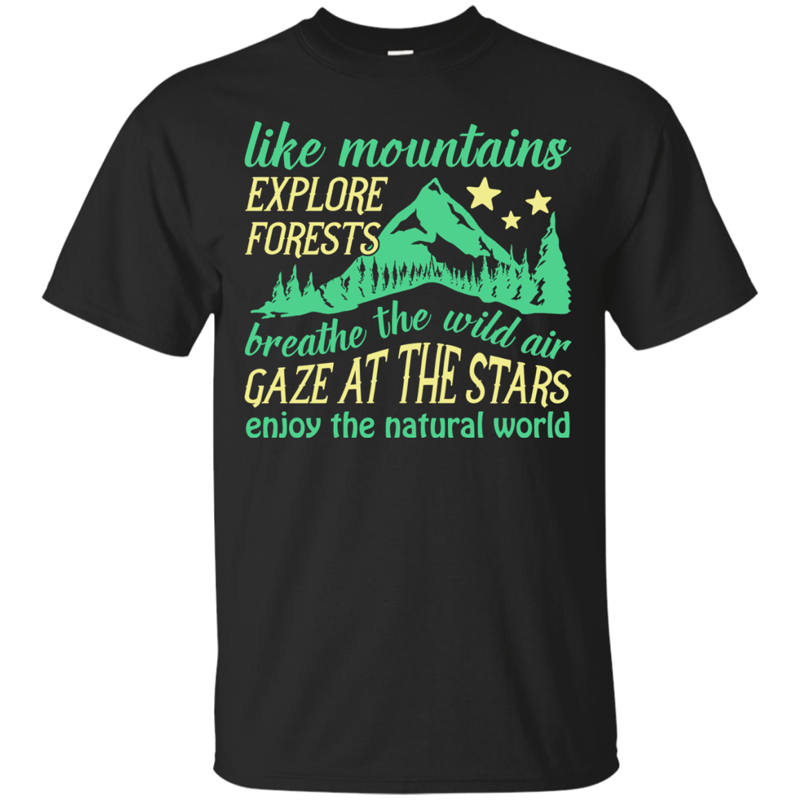 Like Mountains Explore Forests Breathe The Wild Air-T-Shirt & Hoodie-Classic T-Shirt-Black