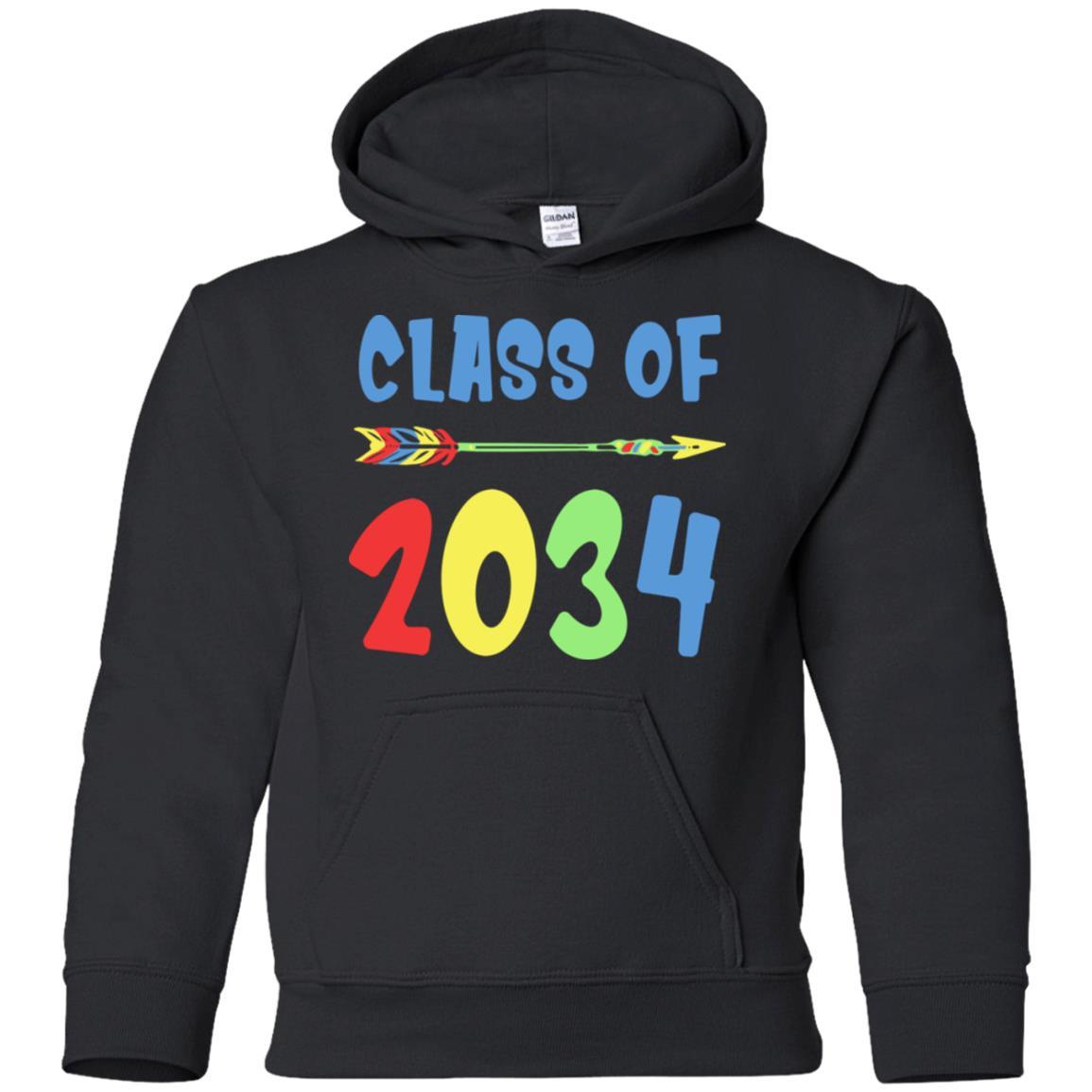 Class Of 2034 Grow With Me Pre-K First Day Of School Youth-Youth Shirt-Youth Pullover Hoodie-Black