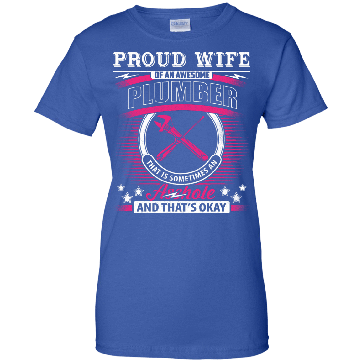 Proud Wife Of An Awesome Plumber-T-Shirt & Hoodie-Women's T-Shirt-Royal