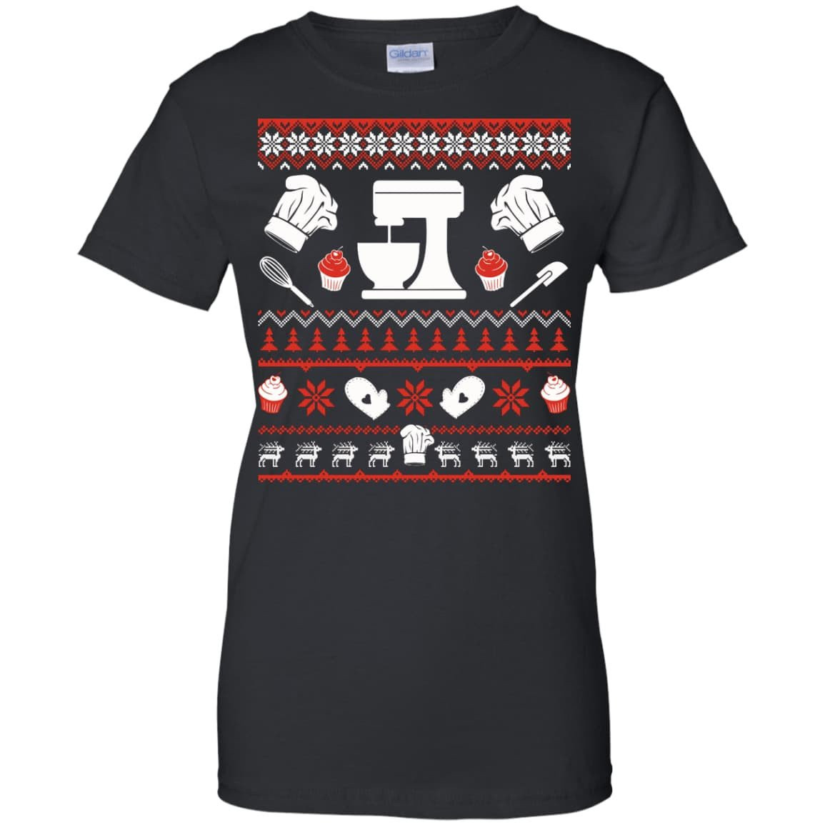 Baking Christmas Sweater-T-Shirt & Hoodie-Women's T-Shirt-Black