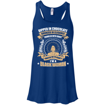 Toasted With Beauty I'm A Black Woman-T-Shirt & Hoodie-Women's Flowy Racerback Tank-True Royal