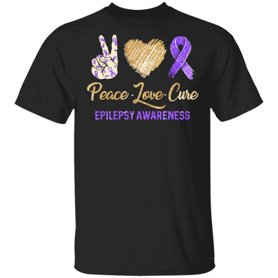 Peace Love Cure Epilepsy Awareness-T-Shirt & Hoodie-Classic T-Shirt-Black