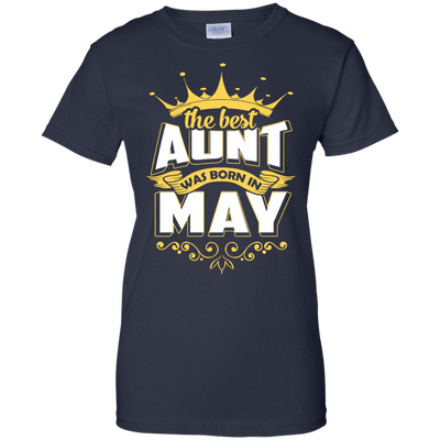 The Best Aunt Was Born In May-T-Shirt & Hoodie-Women's T-Shirt-Navy