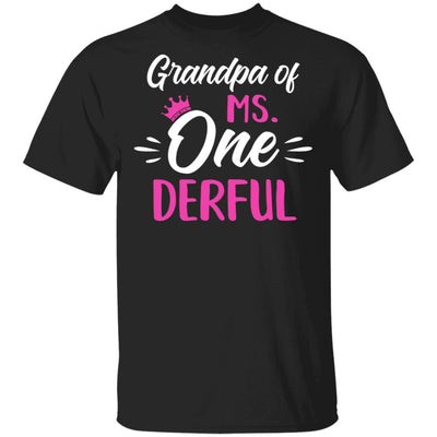 Grandpa Of Ms Onederful 1st Birthday Party Costumes Gifts-T-Shirt & Hoodie-Classic T-Shirt-Black