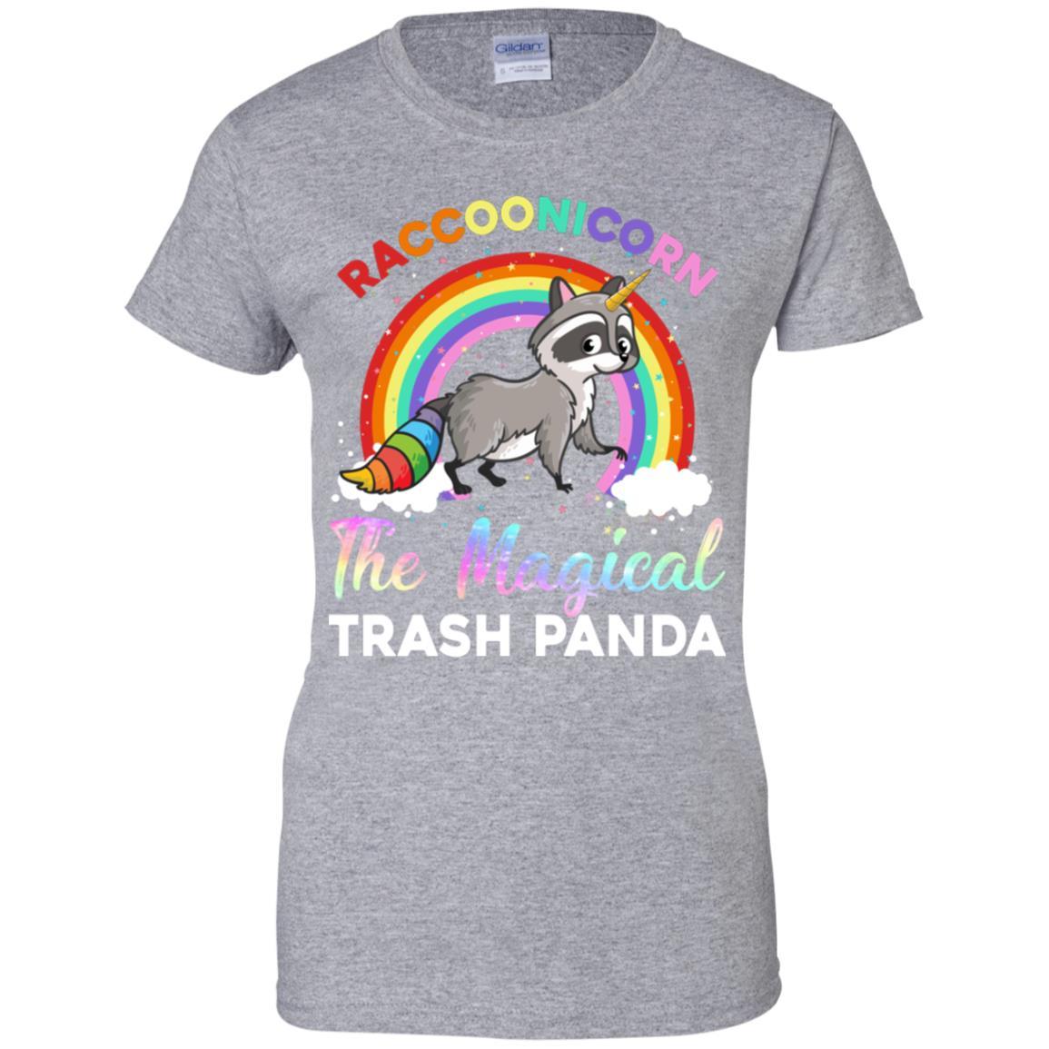 Racoonicorn Raccoon Unicorn Trash Panda For Kid Girls-T-Shirt & Hoodie-Women's T-Shirt-Sport Grey