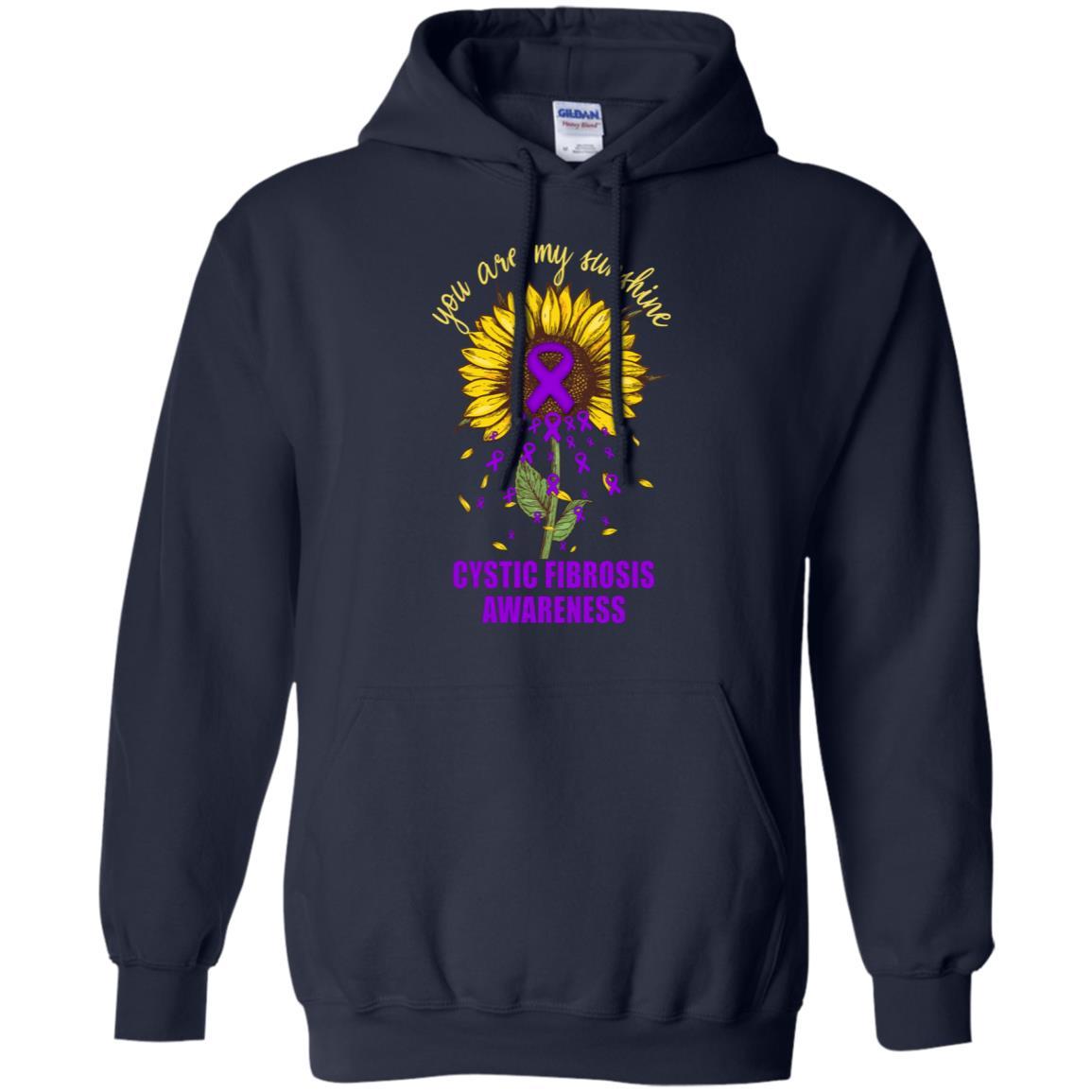 You Are My Sunshine Cystic Fibrosis Awareness-T-Shirt & Hoodie-Pullover Hoodie-Navy