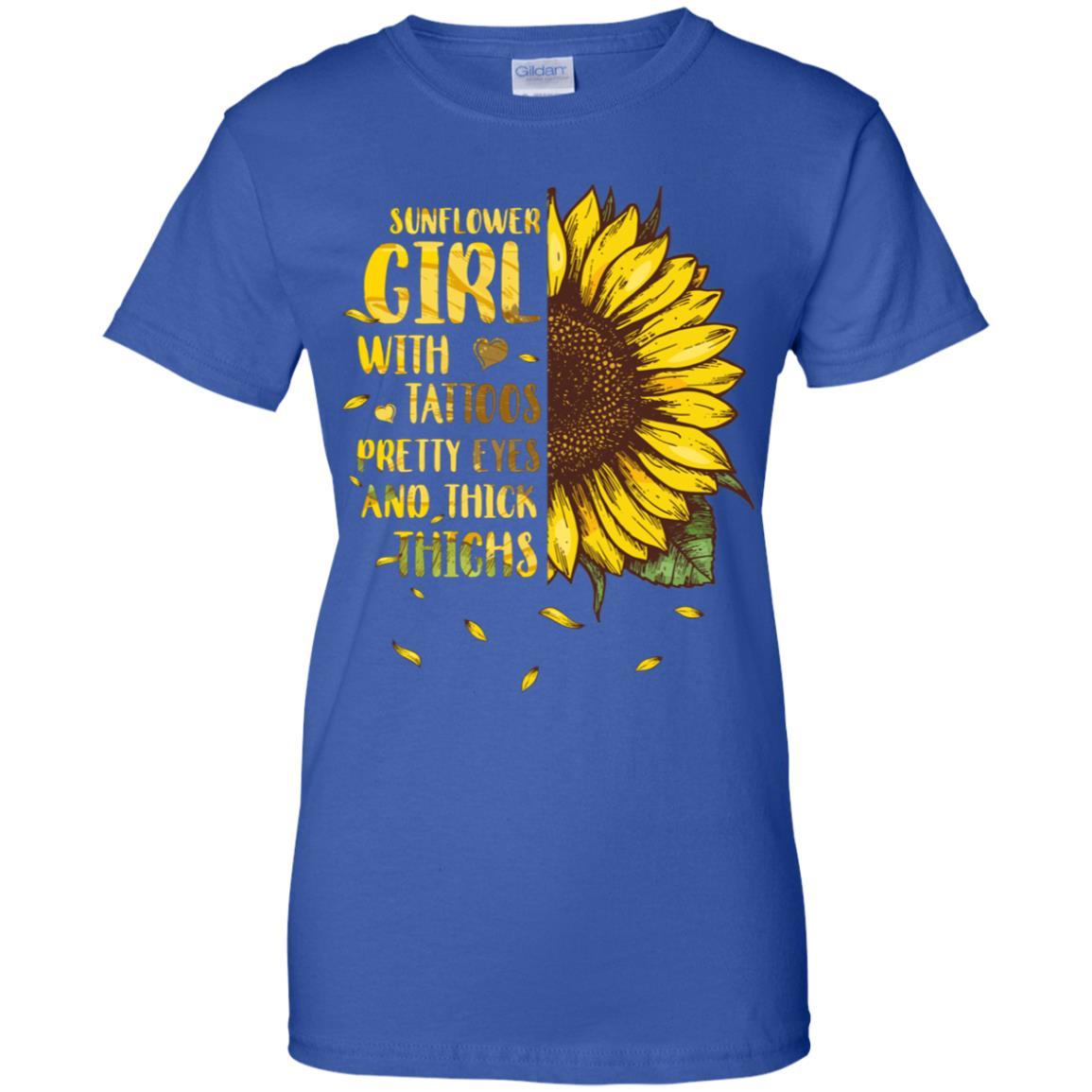 Sunflower Girl Tattoos Pretty Eyes Thick Thighs Tattoo-T-Shirt & Tank Top-Women's T-Shirt-Royal