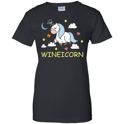 Funny Wine Unicorn Wineicorn-T-Shirt & Hoodie-Women's T-Shirt-Black
