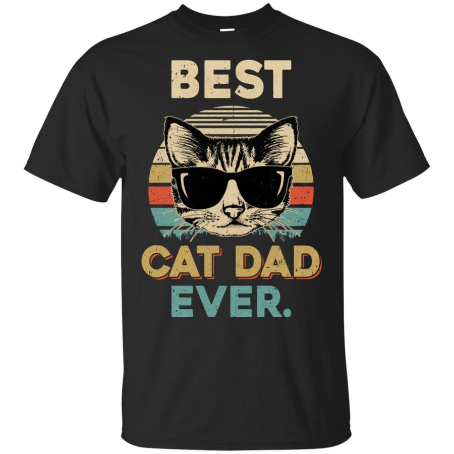 Vintage Best Cat Dad Ever Cat Daddy Father-T-Shirt & Hoodie-Classic T-Shirt-Black