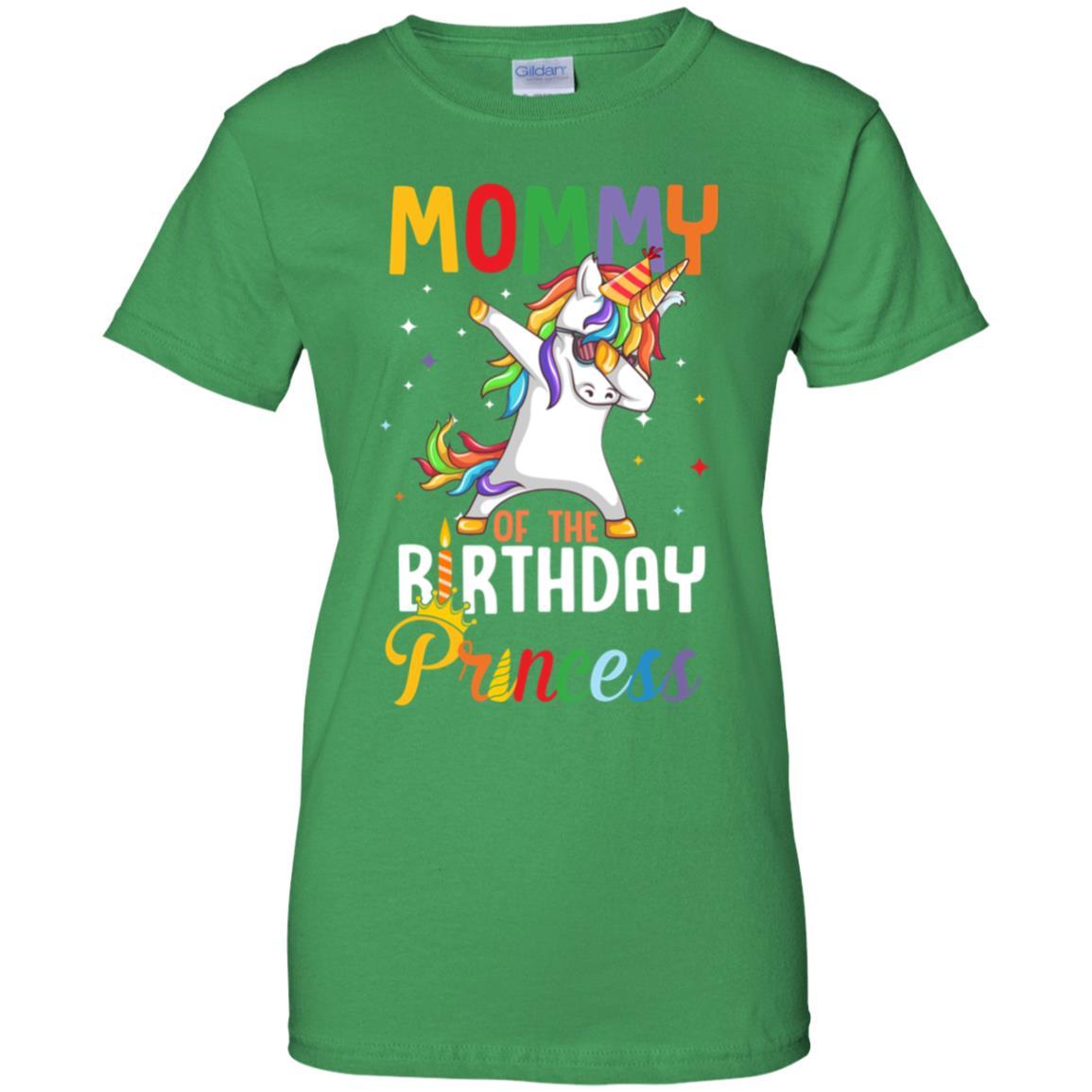 Mommy Of The Birthday Girl Dabbing Unicorn Party-T-Shirt & Hoodie-Women's T-Shirt-Irish Green