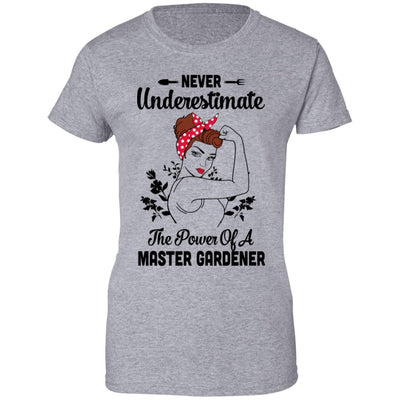 Never Underestimate Master Gardener Funny-T-Shirt & Tank Top-Women's T-Shirt-Sport Grey