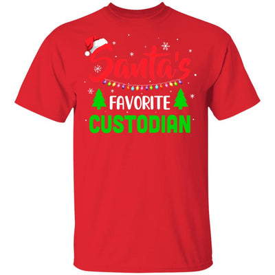 Santa's Favorite Custodian Funny Christmas Xmas Gifts-T-Shirt & Sweatshirt-Classic T-Shirt-Red