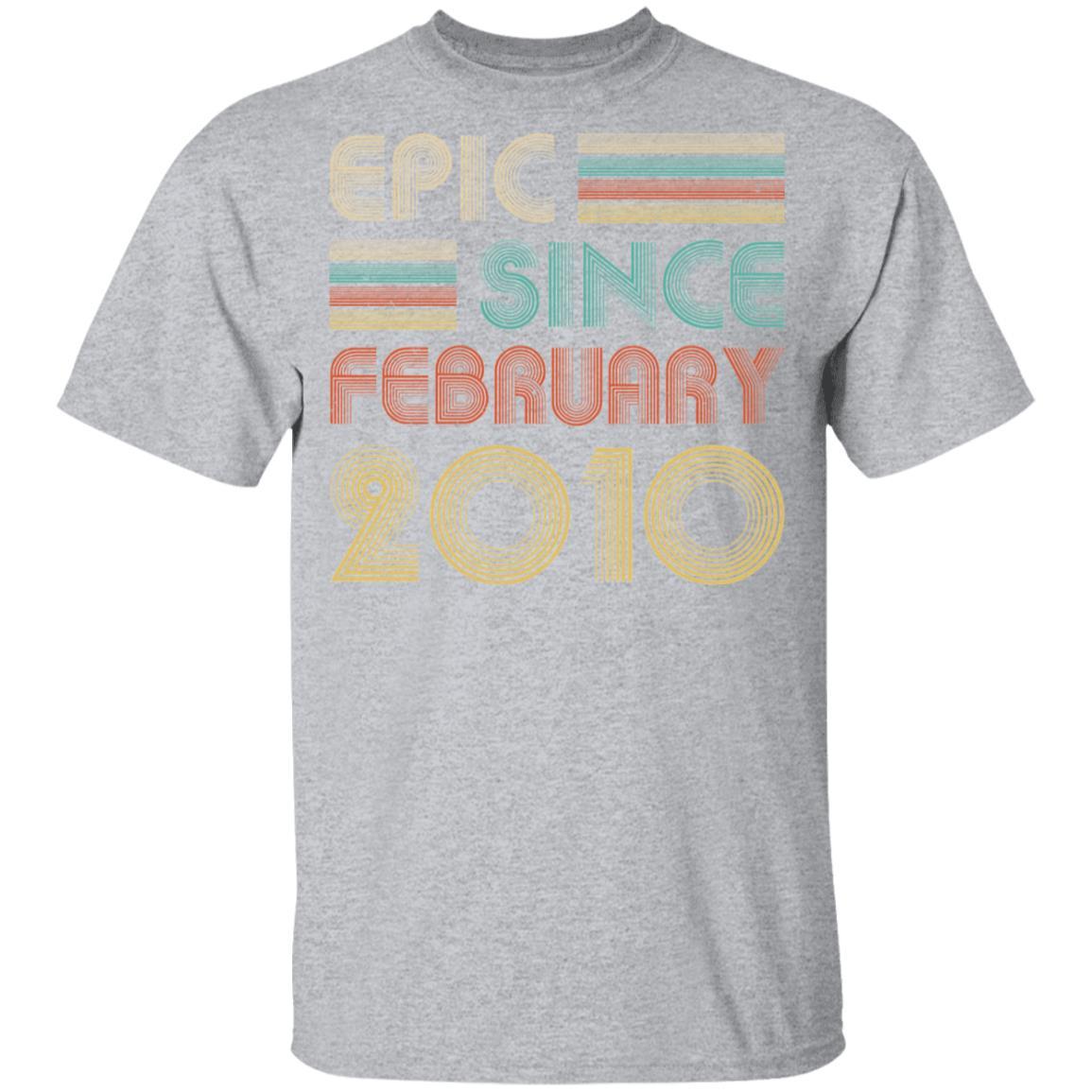 Epic Since February 2010 Vintage 11th Birthday Gifts Youth-Youth Shirt-Youth T-Shirt-Sport Grey